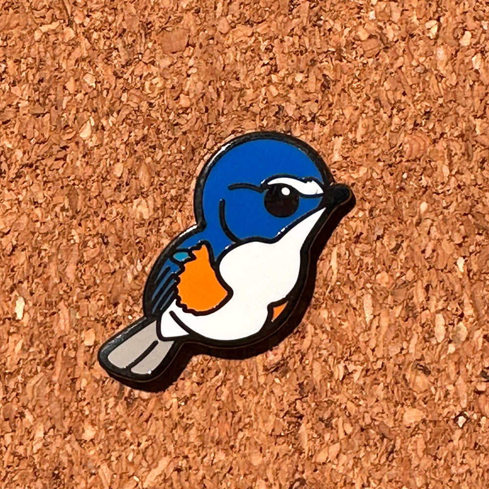 バードピンズ ピンバッジ ルリビタキ【日本鳥類保護連盟】