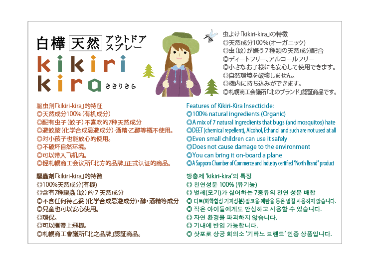 kikirikira キキリキラ 天然成分100% 虫除けスプレー(ミント / ラベンダー)【虹色テラス】