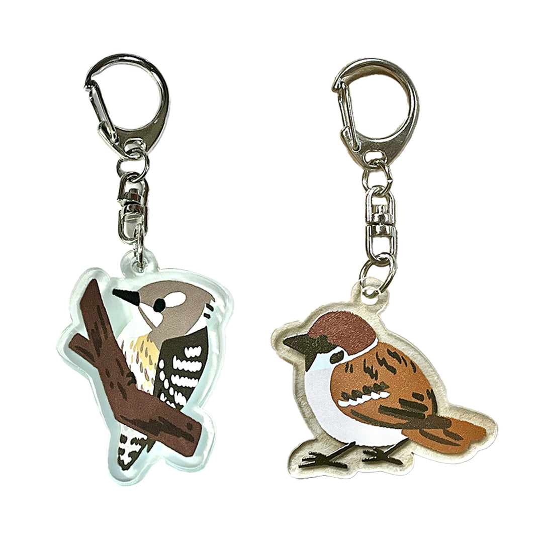 アクリルキーホルダー 野鳥 【でこぱち商店】