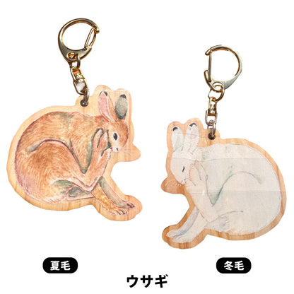 ウッドキーホルダー (3)ウサギ 【キツネ月】／ネイチャークリップス（NATURE CLIPS） - 公式オンラインストア
