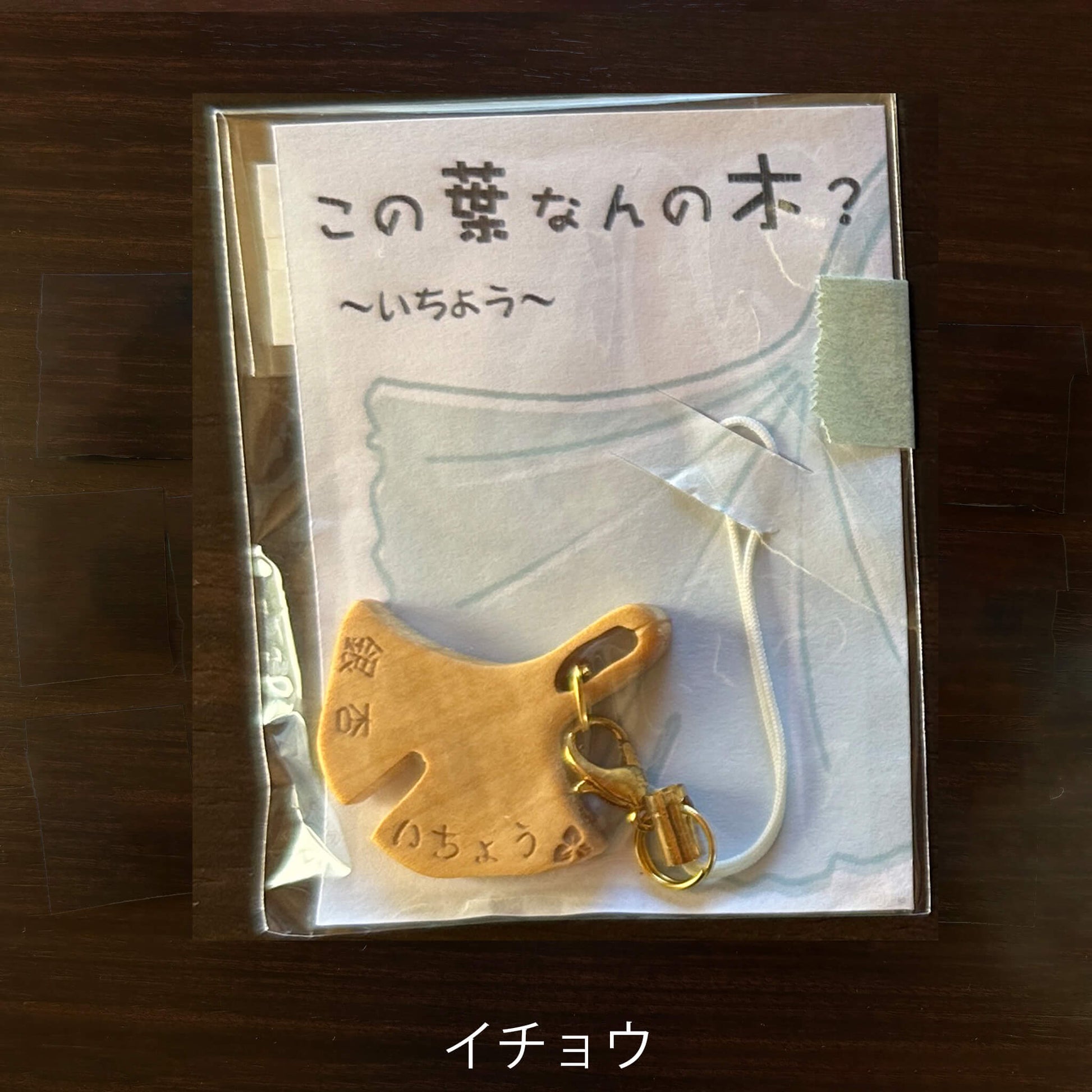 この葉なんの木？ストラップ（イチョウ）【木象嵌こばみつ亭】｜ネイチャークリップス（NATURE CLIPS） - 公式オンラインストア／株式会社地域環境計画 - ちいかん